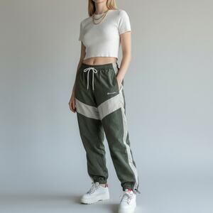 Champion Nylon Track Pants Olive Green
